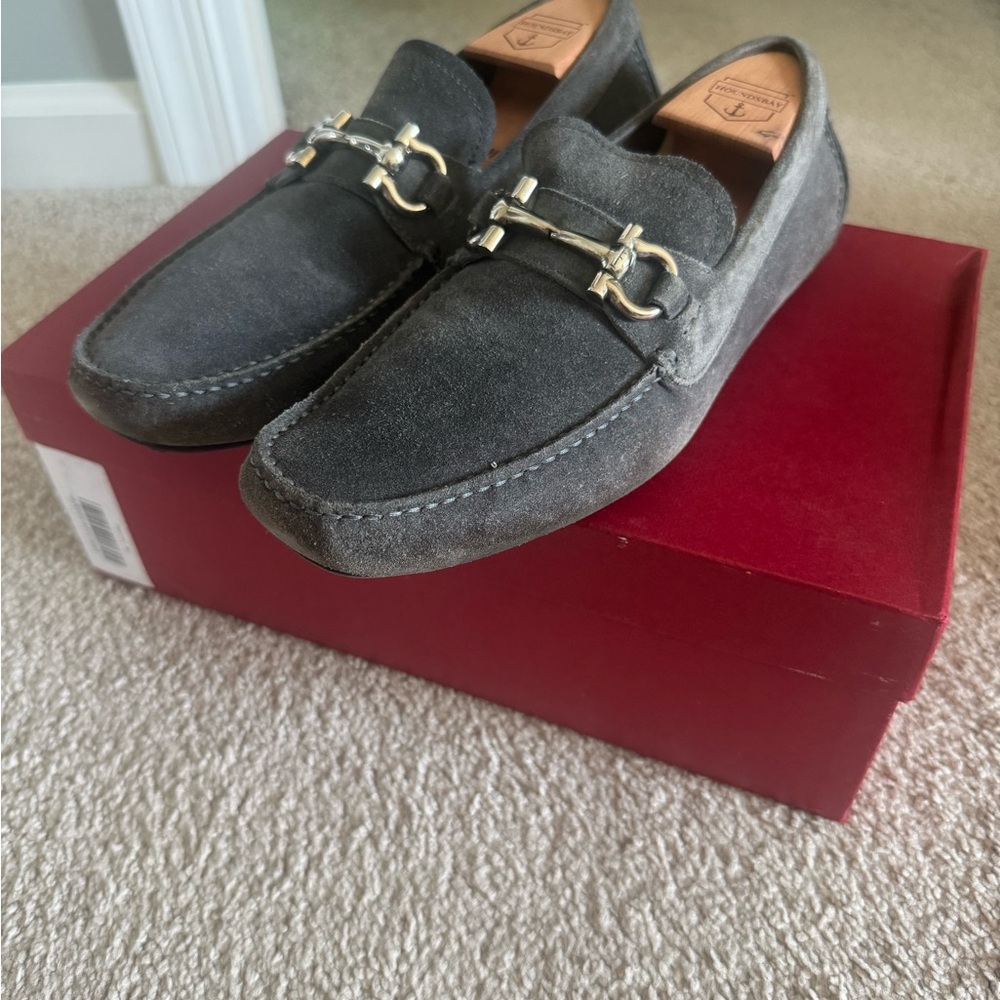 Men’s Salvatore Ferragamo Parigi Bit Driving Loafer in Dark Rain
